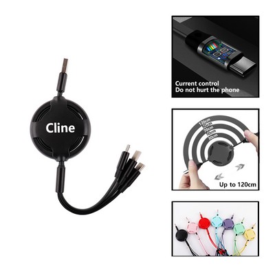 3-In-1 Mobile Retractable Usb Charging Cable