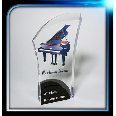 Hybrid Acrylic Award (4 3/8" x 7 1/2" x 3/4") w/ front & back panels