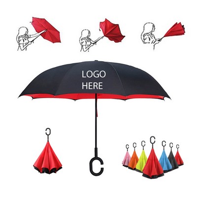 Double Layer Inverted Windproof Reverse Umbrella