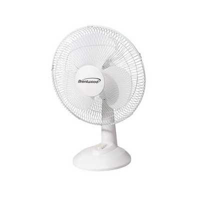 16'' White Oscillating Desk Fan