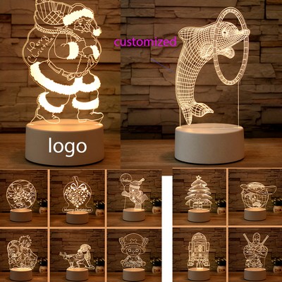 3D Illusion Night Lights LED Table Lamp