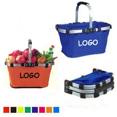 Promotional folding basket portable shopping