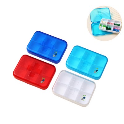 Portable Clear 6 Compartments Daily Pill Box Organizer