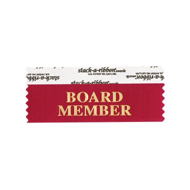 Board Member Stk A Rbn Maroon Ribbon Gold Imp