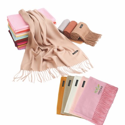 Cashmere Pashmina Woven Scarf With Fringes