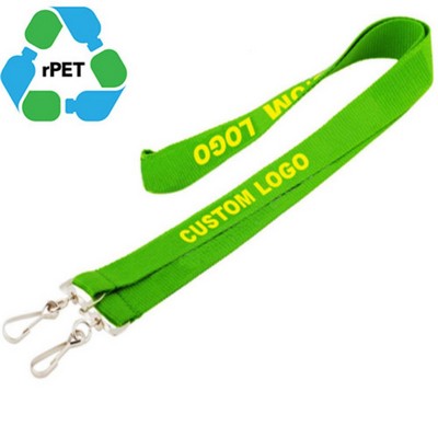 3/4" Recycled PET Eco-friendly Double Ended Lanyard