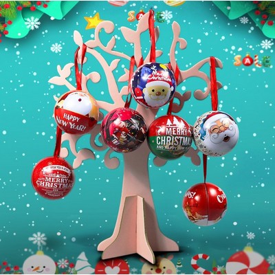 Christmas Tinplate Ball Christmas Tree Ornament Christmas Gift Small Gift Candy Tin Box