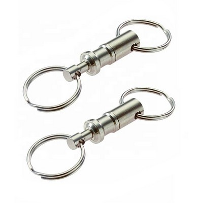 2 PCS Pull Apart Key Chain with Quick Release Clip Ring Hold