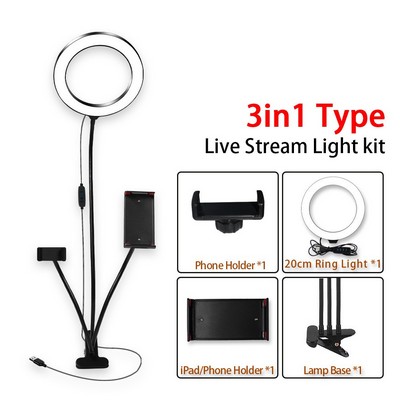 LED Selfie Ring Light w/Stand & Phone Holder