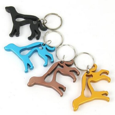 Hollow Dog Bottle Opener Keychain