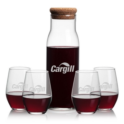 Aviston Carafe & 4 Vale Stemless Wine