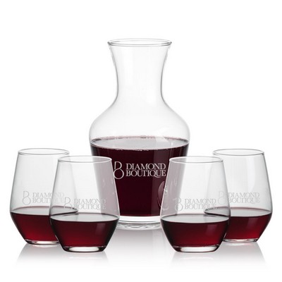 Summit Carafe & 4 Mandelay Stemless Wine