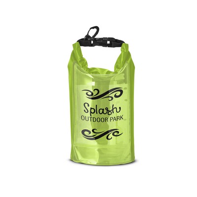 2L Water-Resistant Dry Bag with Mobile Pocket - Lime Green