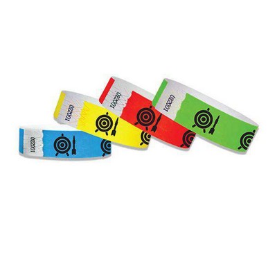 3/4" wide x 10" long - 3/4" Tyvek Target Wristbands Printed 1/0