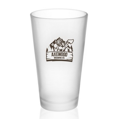 16 oz. Decker Frosted Pint Glass (1 Color Imprint)