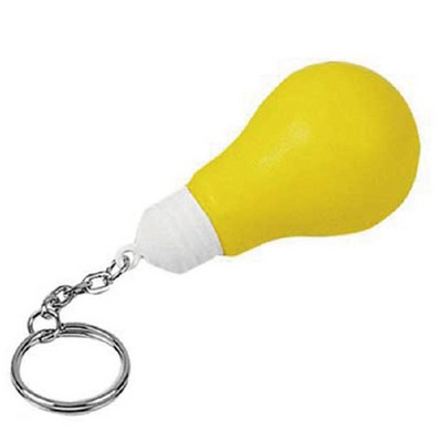 Light Bulb Shaped Stress Reliever w/Keychain