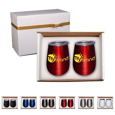 Duo Vacuum Stemless Wine Tumbler Gift Set