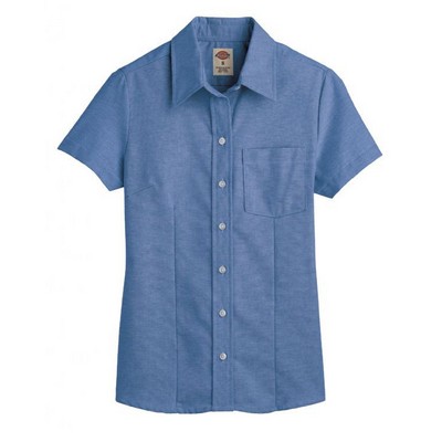 Dickie's® Women's Short Sleeve Stretch Oxford Shirt - French Blue