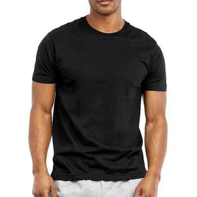 Men's Crew Neck T-Shirts - Small, Black (Case of 10)