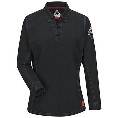 Bulwark™ iQ Series® Comfort Knit Women's Polo w/4 Button Placket - Black