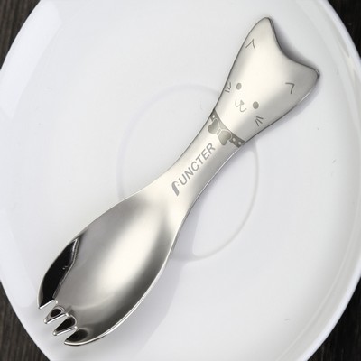 Stainless Steel Cute Cat Shape Salad Fork