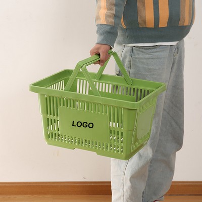 Plastic Grocery Market Shopping Basket with Handles