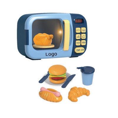 Microwave Toys Kitchen Play Set with Light Sound for Kids