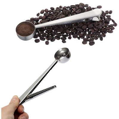 2-in-1 Stainless Steel Coffee Scoop and Bag Clip