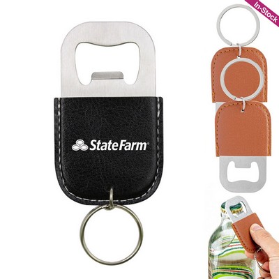 PU Leather Bottle Opener Keychain