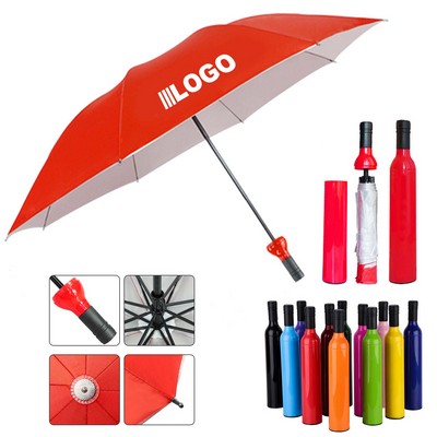 Wine Bottle Folding Umbrella