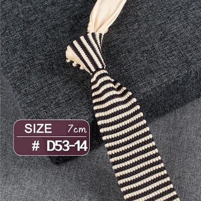 #14 Casual Style Knitted Narrow Men Tie Polyester Woven Collar Tie