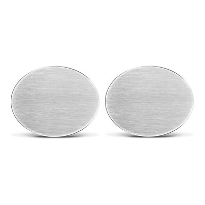 Custom Oval Brushed Stainless Steel Cufflinks