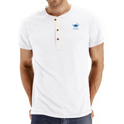 Classic Men's Henley Short Sleeve T-Shirt