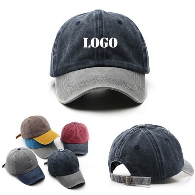 Washed Cotton Plain Baseball Cap Casual Dad Ball Hat