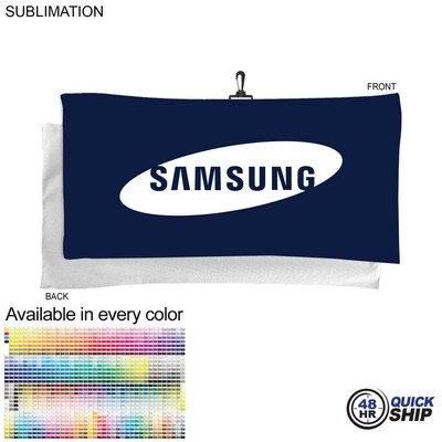 48 Hr Quick Ship - Oversized Golf Towel in Microfiber Terry, 20x40, with Black Hook, Sublimated