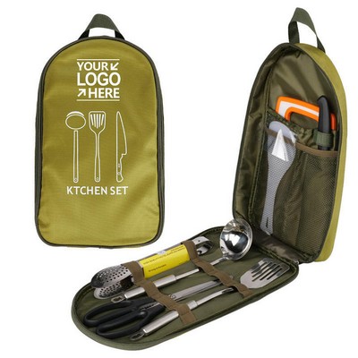 Portable 7pc Camp Kitchen Cooking Utensil Set