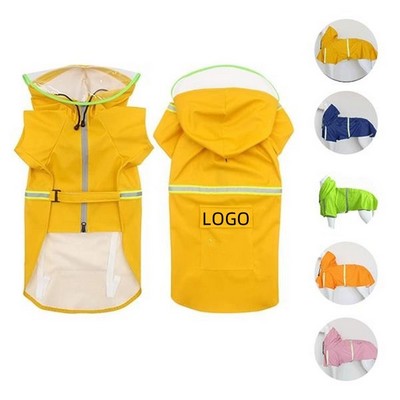 Large Dog Reflective Strip Raincoat