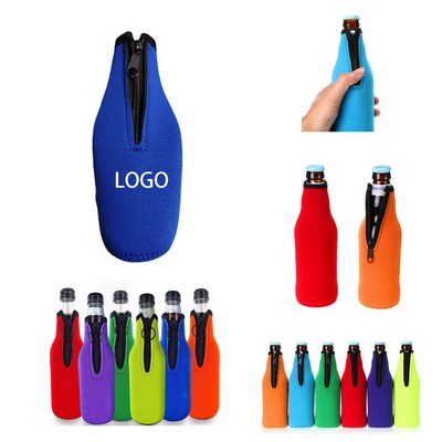 Neoprene beer Bottle Can Cooler Sleeves with zipper