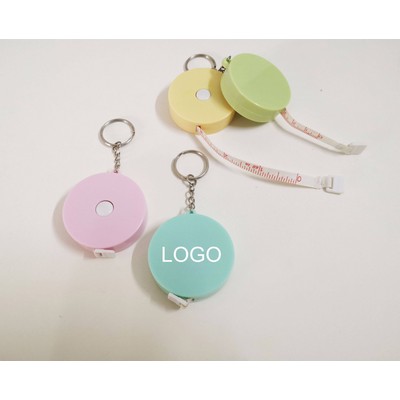 Portable Mini Round Soft Flexible Tape Measures with keychain