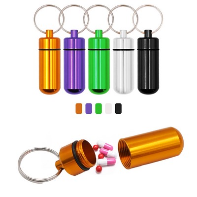 Aluminum Pill Tube W/ Key Ring