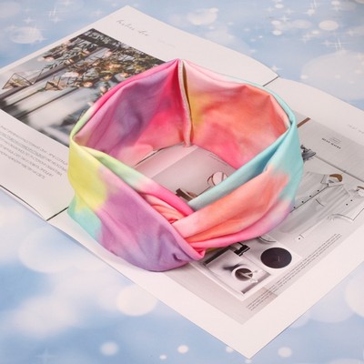 Dazzling Tie-Dye Crossover Sport Headband