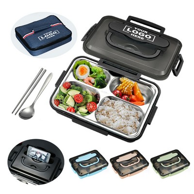 Stainless Steel Bento Box With Utensils And Insulated Bag