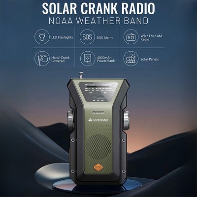 ResQ Emergency Weather Radio with Hand Crank, Solar, and 4000mAh Portable Phone Charger