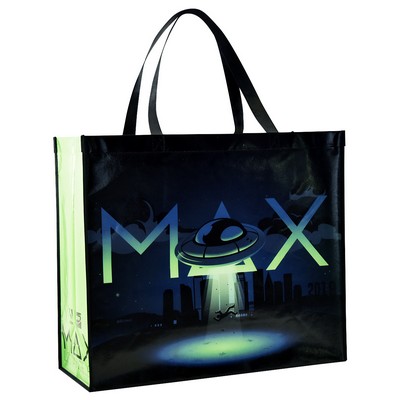 Custom Full-Color Laminated Non-Woven Promotional Tote Bag 20"x17"x8"