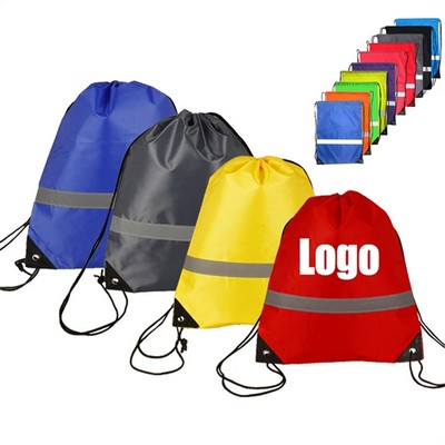 Reflective Drawstring Backpack Bag