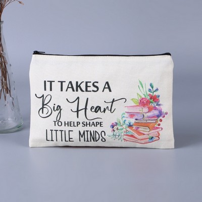 Pencil Pouches Canvas Cotton Zipper Makeup Bags