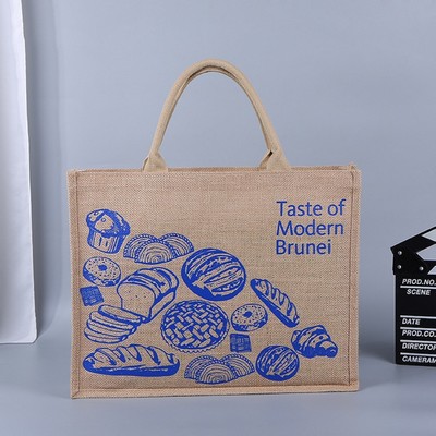 Jute Tote Bag With Laminated Waterproof Lining Reusable