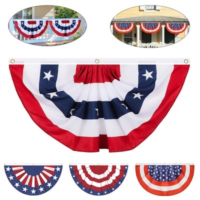 American Pleated Fan Flags