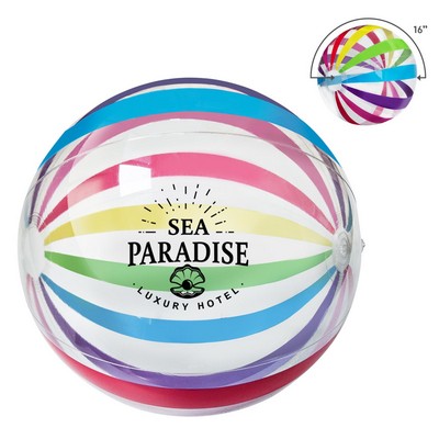 16" Multi-Color Stripe Beach Ball