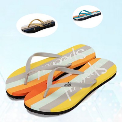 Beach Summer Striped Flip Flops